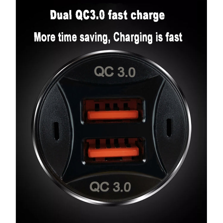 TE-092 36W Dual QC3.0 USB Fast Car Charger