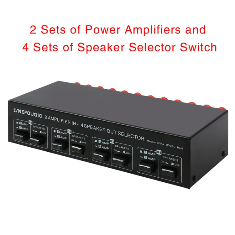 2-in 4-out Power Amplifier Speaker Switcher Splitter Comparator 300W Per Channel Without Loss Of Sound Quality-Reluova