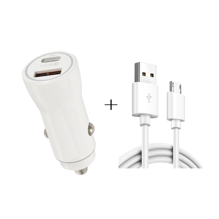 P21 Portable PD 20W + QC3.0 18W Dual Ports Fast Car Charger with USB to Micro USB Cable Kit ÎҵÄÉ̵ê