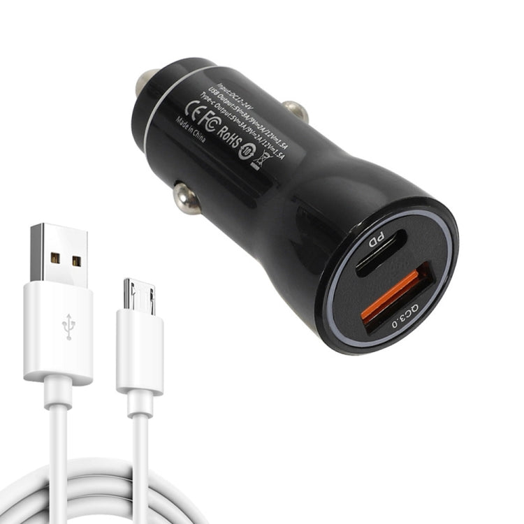 P21 Portable PD 20W + QC3.0 18W Dual Ports Fast Car Charger with USB to Micro USB Cable Kit ÎҵÄÉ̵ê