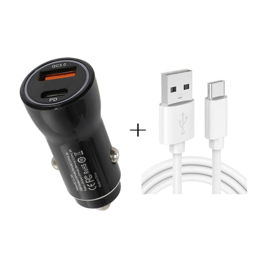 P21 Portable PD 20W + QC3.0 18W Dual Ports Fast Car Charger with USB to Type-C Cable Kit ÎҵÄÉ̵ê