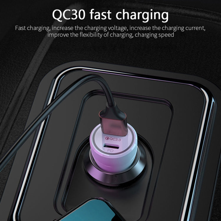 P21 PD 20W USB-C / Type-C + QC3.0 18W USB Fast Car Charger with USB to 8 Pin Data Cable Set ÎҵÄÉ̵ê