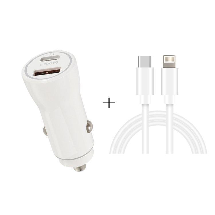 P21 PD 20W USB-C / Type-C + QC3.0 18W USB Fast Car Charger with USB-C / Type-C to 8 Pin Data Cable Set ÎҵÄÉ̵ê