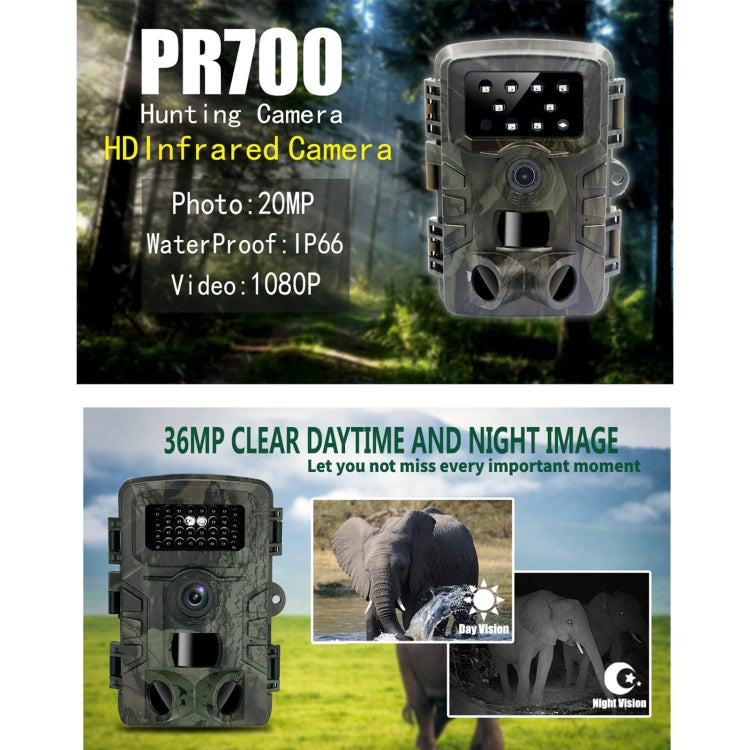 PR700 1080P Wildlife Hunting Camera Motion Activated Night Vision Camcorder for Outdoor Tracking Scan Trigger Reluova