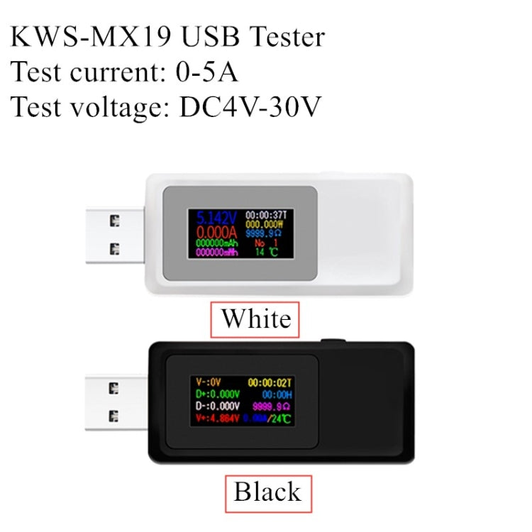 Keweisi KWS-MX19 USB Tester DC 4V-30V 0-5A Current Voltage Detector Reluova