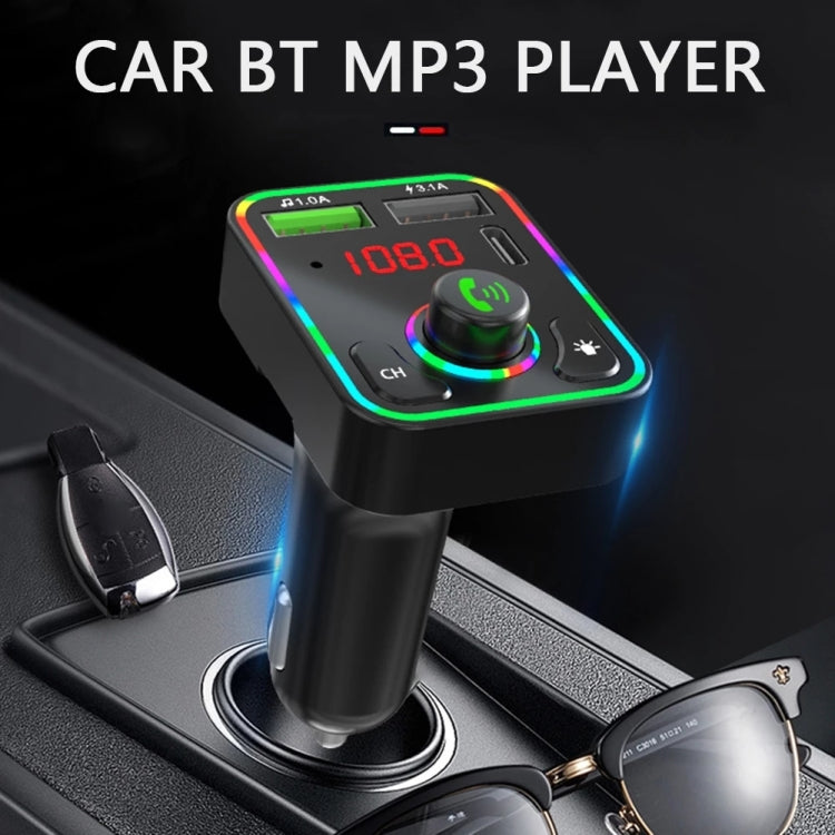 F3 Car FM Transmitter LED Backlight Receiver MP3 Player 3.1A USB Charger Dual USB Charger