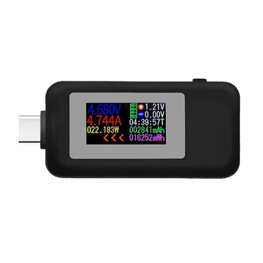 KWS-1902C Цветной USB-тестер типа C, монитор напряжения, измеритель мощности, детектор зарядного устройства для мобильных аккумуляторов