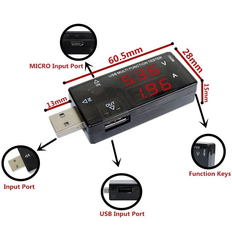 KWS-A16 USB Timing Protection Current Voltage Tester Mobile Phone Charge Meter Digital Voltage Measurement My Store