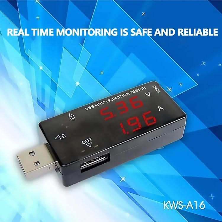 KWS-A16 USB Timing Protection Current Voltage Tester Mobile Phone Charge Meter Digital Voltage Measurement My Store