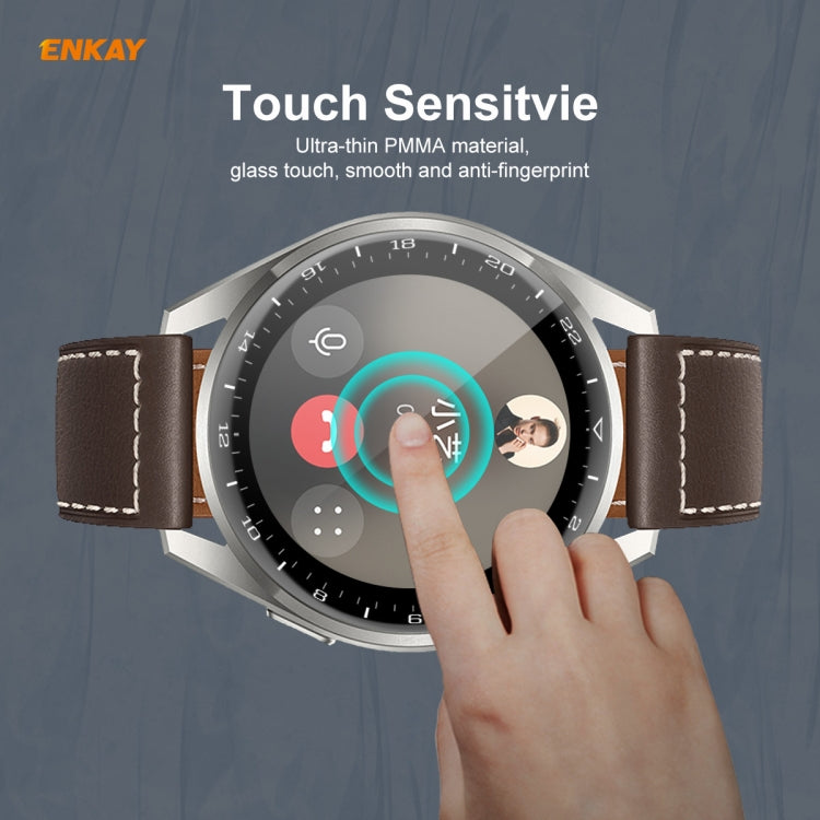 For Huawei WATCH 3 Pro 48mm ENKAY Hat-Prince 3D Full Coverage Soft PC Edge + PMMA HD Screen Protector Film