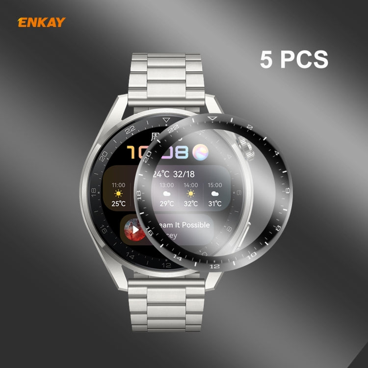 For Huawei WATCH 3 Pro 48mm ENKAY Hat-Prince 3D Full Coverage Soft PC Edge + PMMA HD Screen Protector Film