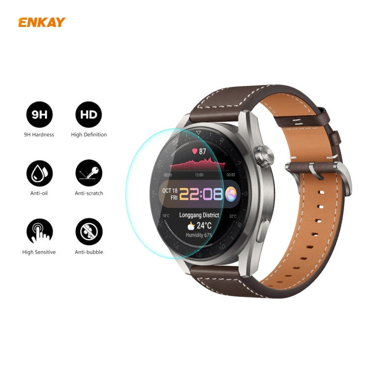 For Huawei WATCH 3 Pro 48mm ENKAY Hat-Prince 0.2mm 9H 2.15D Curved Edge Tempered Glass Screen Protector Watch Film