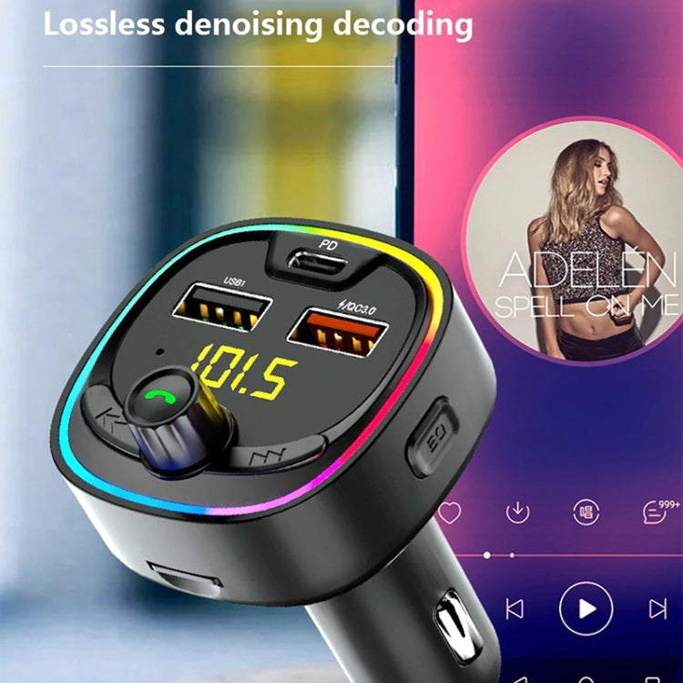 BT08D FM Transmitter Hands-free Car Kit MP3 Audio Player with QC3.0 + PD18W 5A Auto Fast Charger FM Modulator ÎҵÄÉ̵ê