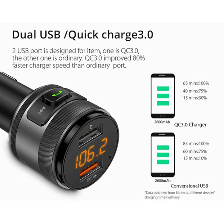 C57 QC3.0 Wireless FM Transmitter Fast Car Charger Bluetooth 5.0 Hands-free Car Modulator USB Flash Memory MP3 Player ÎҵÄÉ̵ê