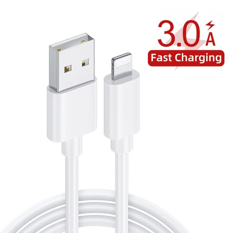 F002C QC3.0 USB + USB 2.0 LED Digital Display Fast Charger with USB to 8 Pin Data Cable, US Plug