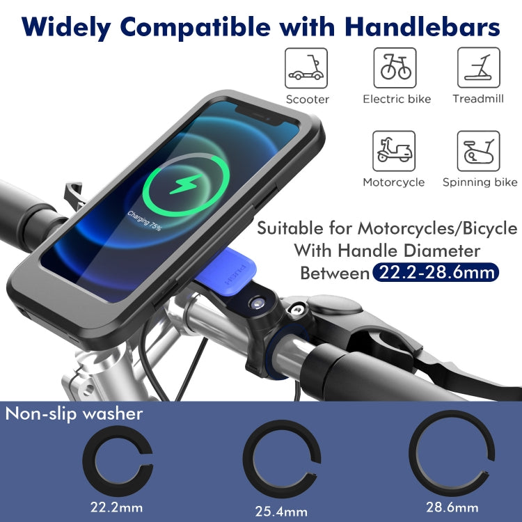 WH-69 Bicycle Non-slip Wireless Charging Phone Holder Motorcycle Motorbike Mobile Handlebar Bracket Reluova