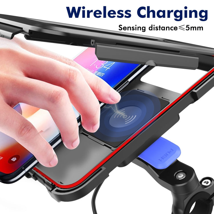 WH-69 Bicycle Non-slip Wireless Charging Phone Holder Motorcycle Motorbike Mobile Handlebar Bracket