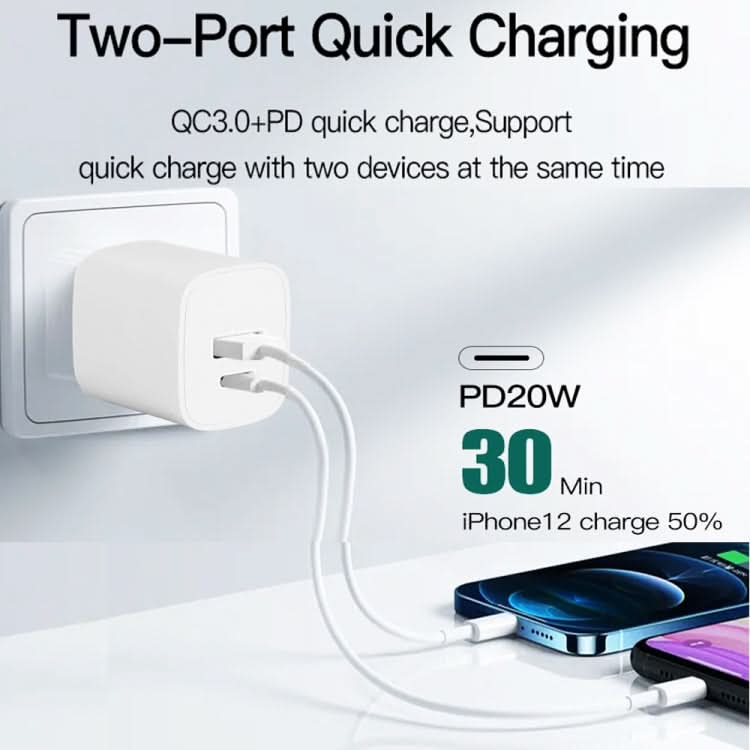 CS-20W Mini Portable PD3.0 + QC3.0 Dual Ports Fast Charger