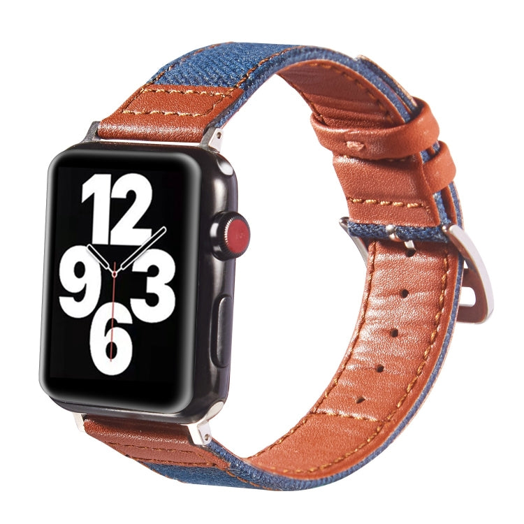 Sliver Buckle Leather Strap For Apple Watch Series