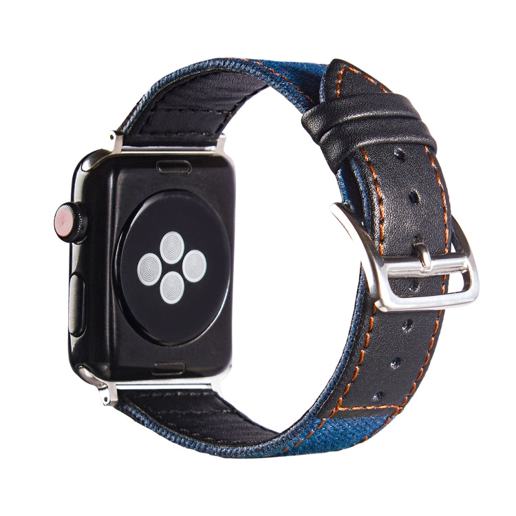 Sliver Buckle Leather Strap For Apple Watch Series