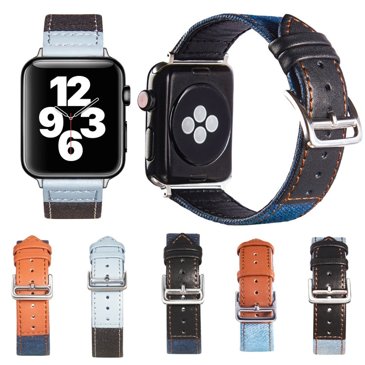 Sliver Buckle Leather Strap For Apple Watch Series