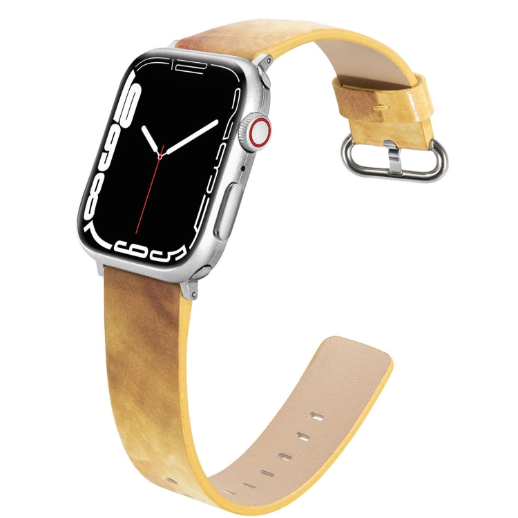 Marbled Leather Strap For Apple Watch Series