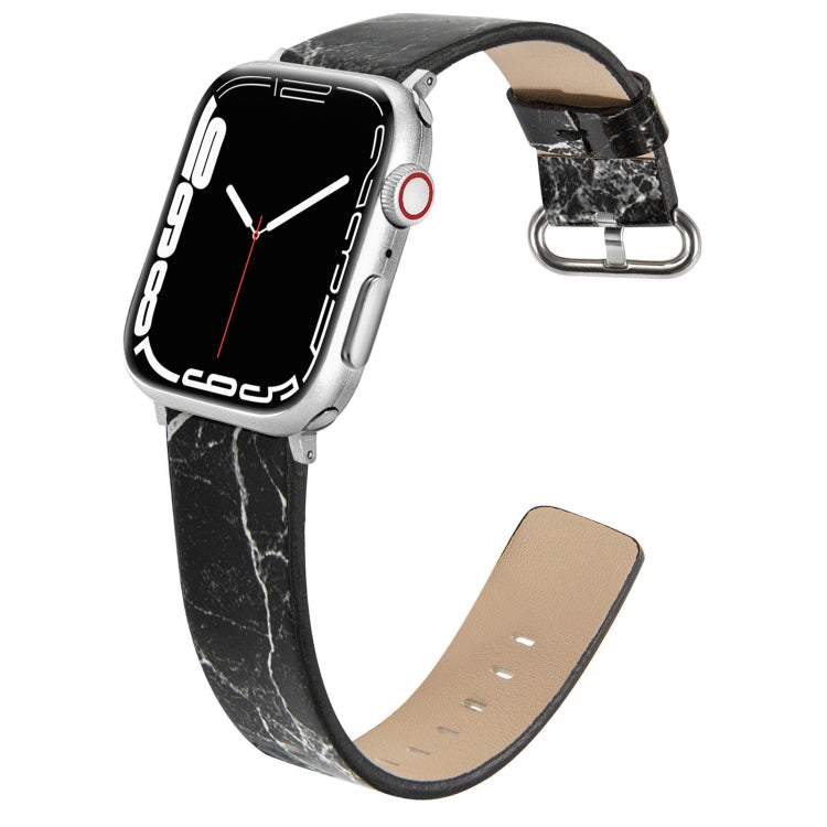 Marbled Leather Strap For Apple Watch Series