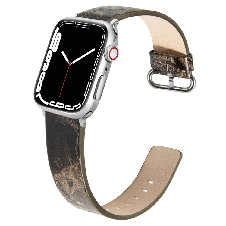 Marbled Leather Strap For Apple Watch Series