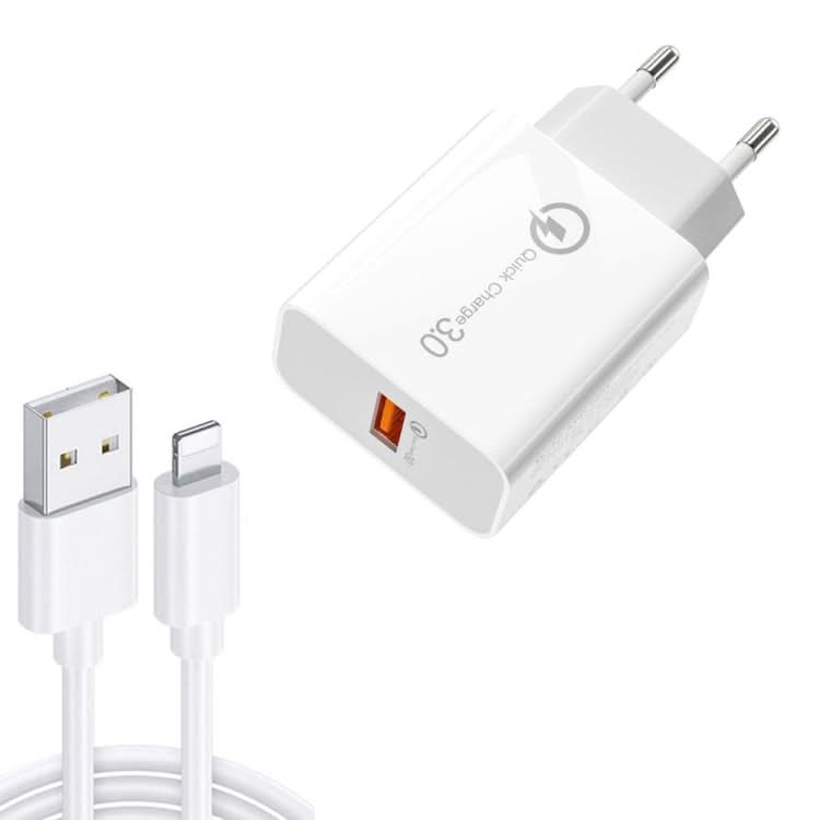 APD-2003 18W QC3.0 Single Port USB Charger with 1m USB to 8 Pin Data Cable