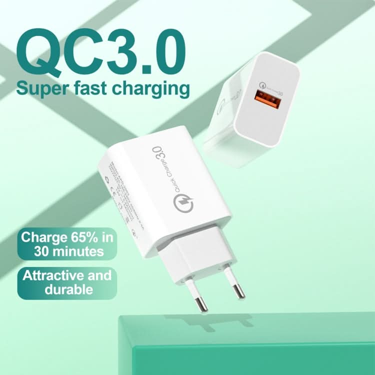 APD-2003 18W QC3.0 Single Port USB Charger with 1m USB to 8 Pin Data Cable