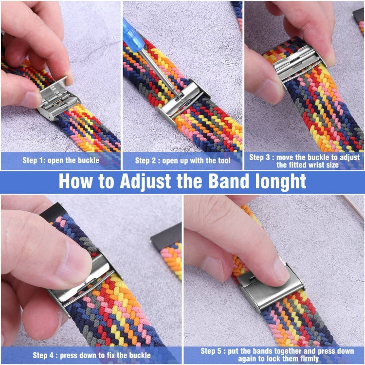 Nylon Braided Metal Buckle Strap for Galaxy Watch 4 20mm