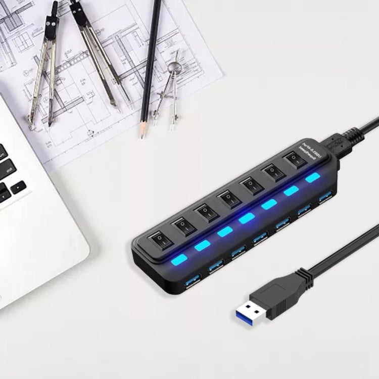 7 Ports USB 3.0 HUB Independent Switching Splitter My Store