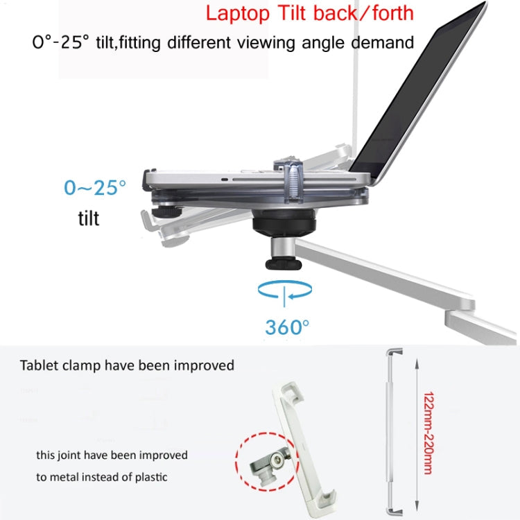 OA-1S 360 Degrees Rotation Arm Aluminum Alloy Tablet Laptop Stand