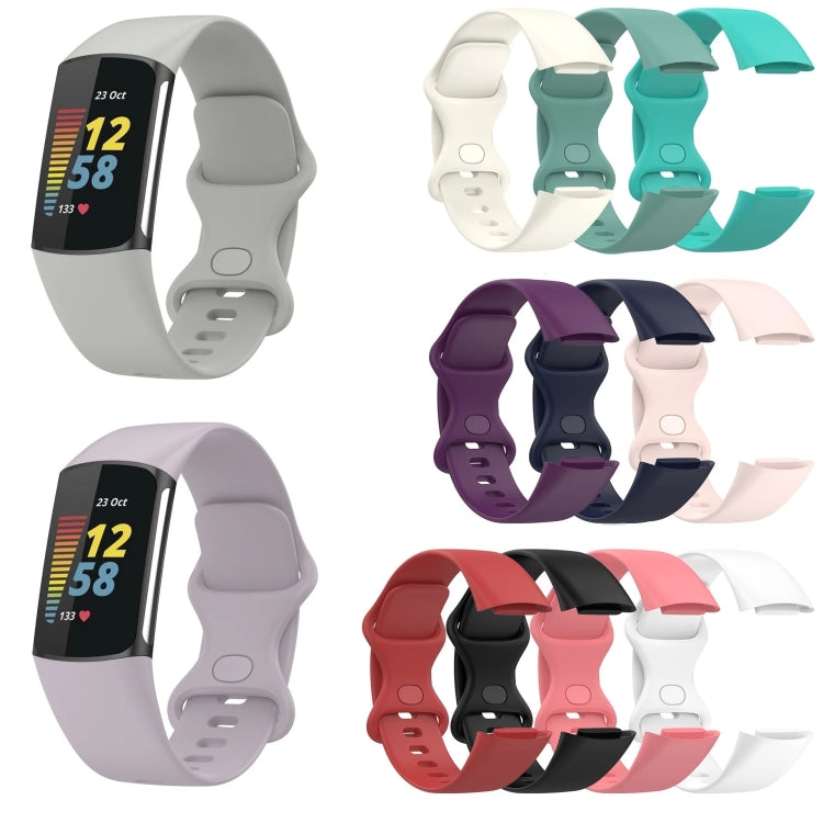 For Fitbit Charge 5 Monochromatic Silica Gel To Replace Watch Strap