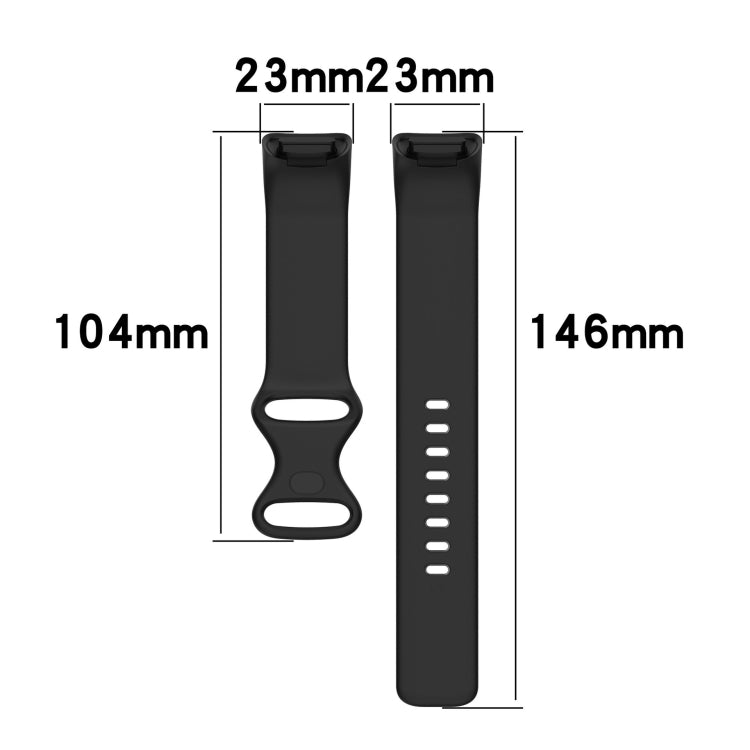 For Fitbit Charge 5 Monochromatic Silica Gel To Replace Watch Strap