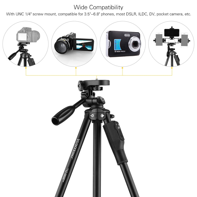 YUNTENG VCT-6808 Multi-Phone Bracket Tripod Mount with Ball Head and Remote Control My Store