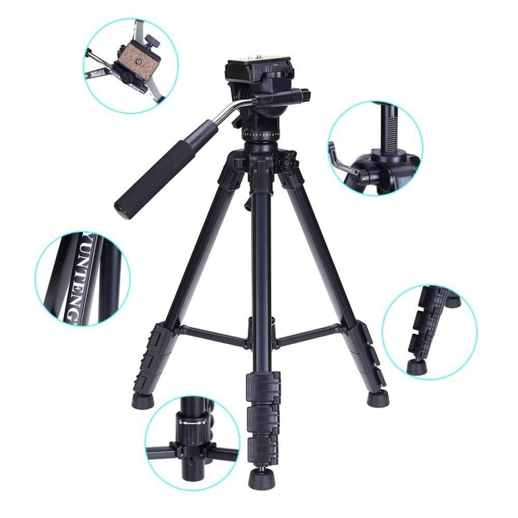 YUNTENG VCT-691 Aluminum Tripod Mount with Fluid Drag Head