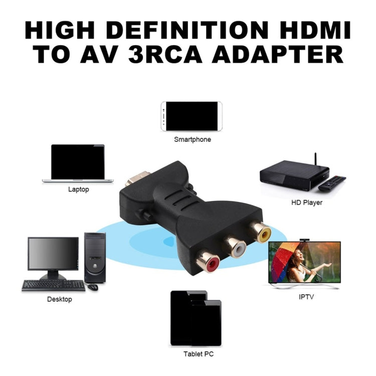 Gold-plated HDMI Male to 3 RGB RCA Video Audio Adapter AV Component Converter for DVD Projector