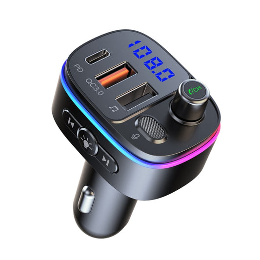 T65 Car Bluetooth FM Transmitter Dual USB Type-C QC3.0 Charger ÎҵÄÉ̵ê