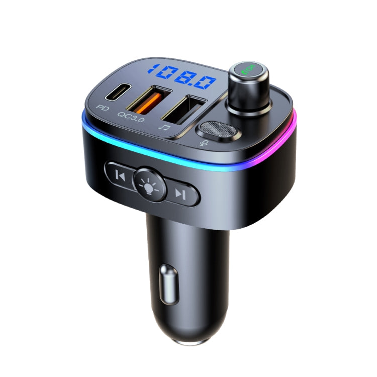 T65 Car Bluetooth FM Transmitter Dual USB Type-C QC3.0 Charger ÎҵÄÉ̵ê