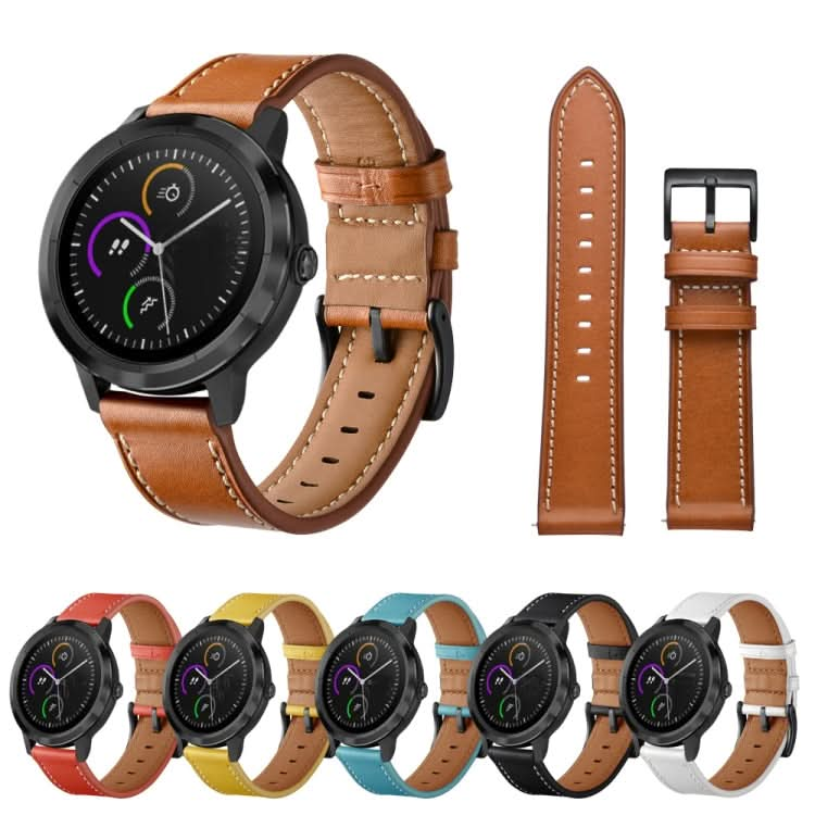 First Layer Leather Car Line Solid Color Watch Strap