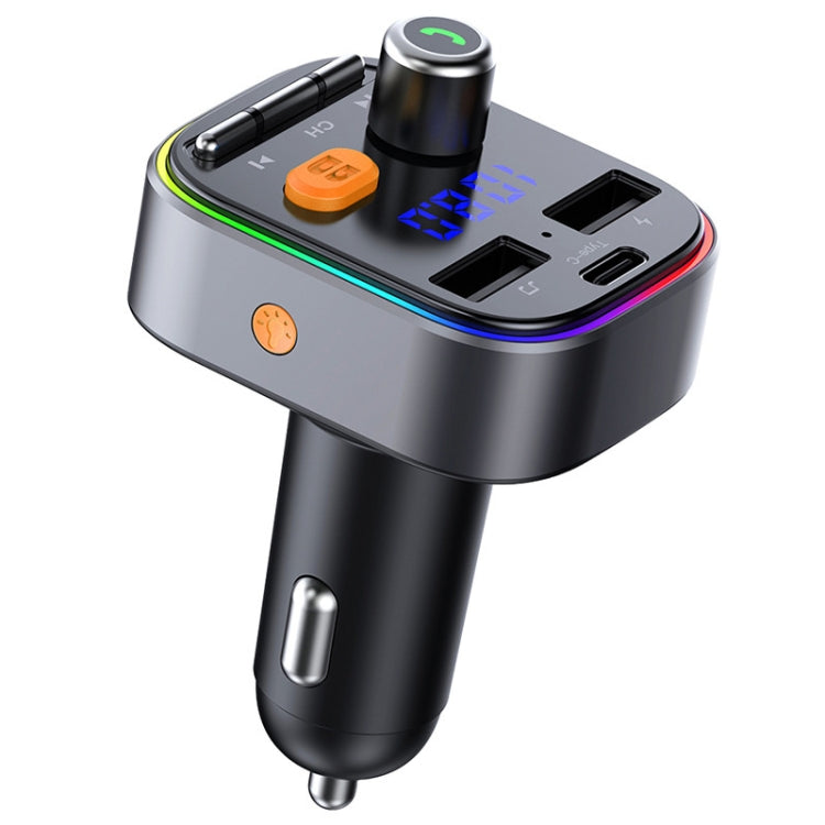 T48C Car Bluetooth 5.0 Fm Transmitter Kit Dual USB with Type-C 5V 2.4A Car Charger ÎҵÄÉ̵ê