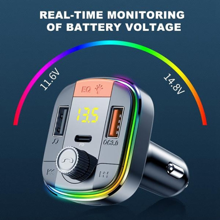 T832 Car Bluetooth FM Transmitter Colorful Light MP3 Player Powerful Quick Charger QC3.0 ÎҵÄÉ̵ê