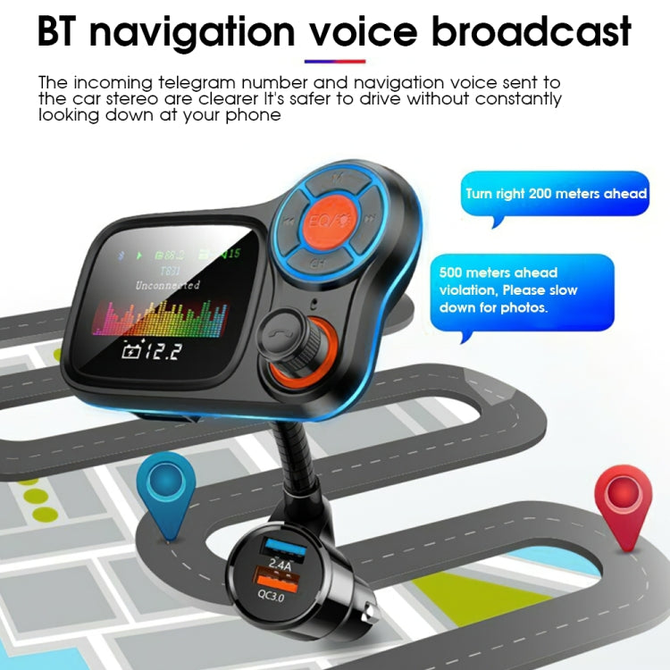 T831 Bluetooth 5.0 Car FM Transmitter Colorful Adapter Car MP3 Player ÎҵÄÉ̵ê