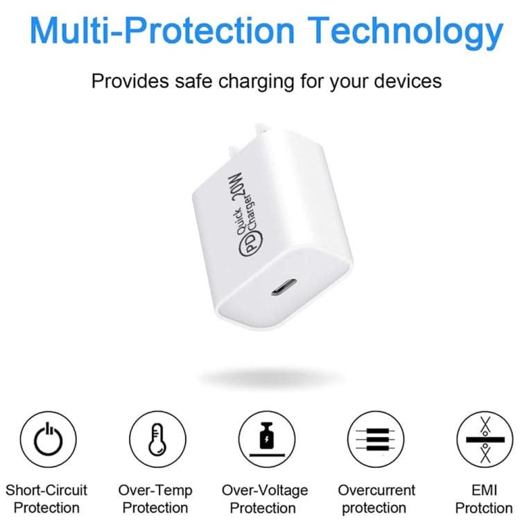 AU-20W PD USB-C / Type-C Travel Charger for Mobile Phone, AU Plug