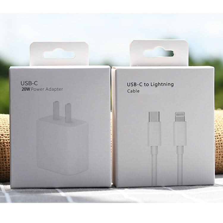 AU-20W PD USB-C / Type-C Travel Charger with USB-C to 8 Pin Data Cable, AU Plug