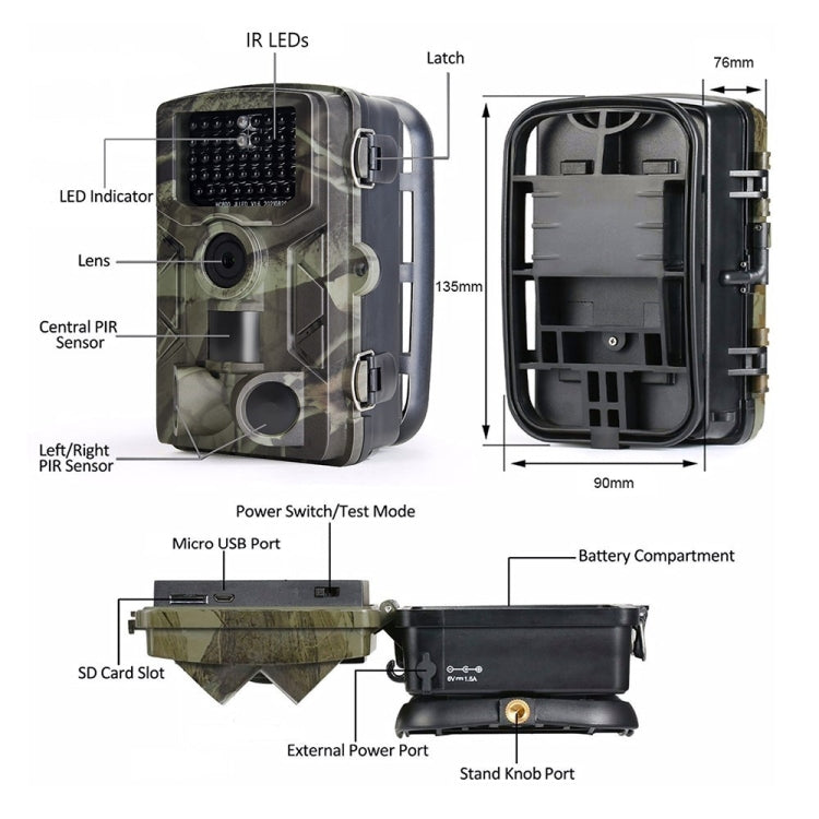 HC-808A HD Field Camera Infrared Outdoor Orchard Forest Fish Pond Surveillance Anti-theft Camera Reluova