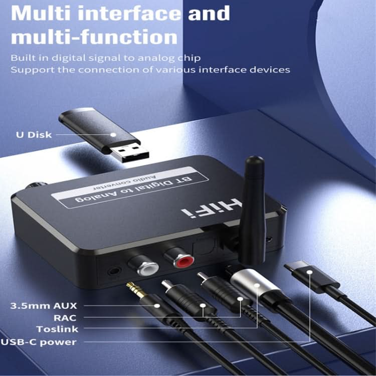 B35 Bluetooth 5.0 Receiver Digital to Analog 3.5mm Audio Converter