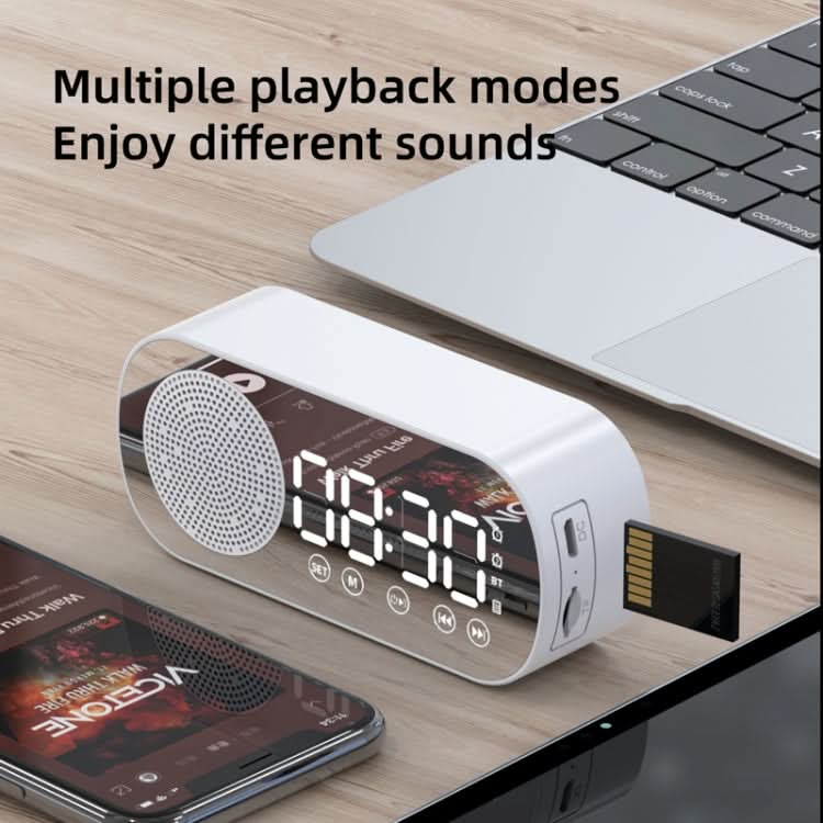 Z7 Digital Bluetooth 5.0 Speaker Multi-function Mirror Alarm Clock FM Radio