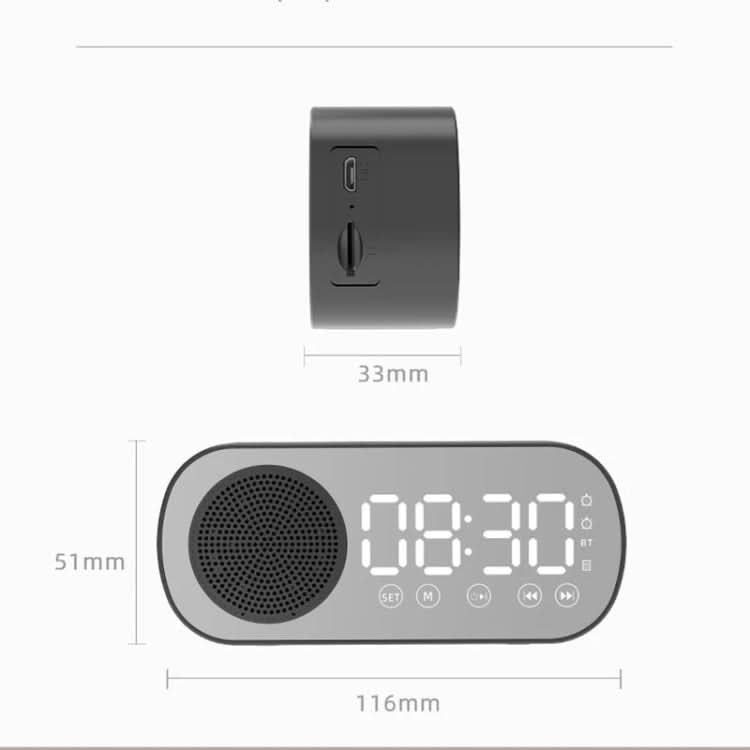 Z7 Digital Bluetooth 5.0 Speaker Multi-function Mirror Alarm Clock FM Radio